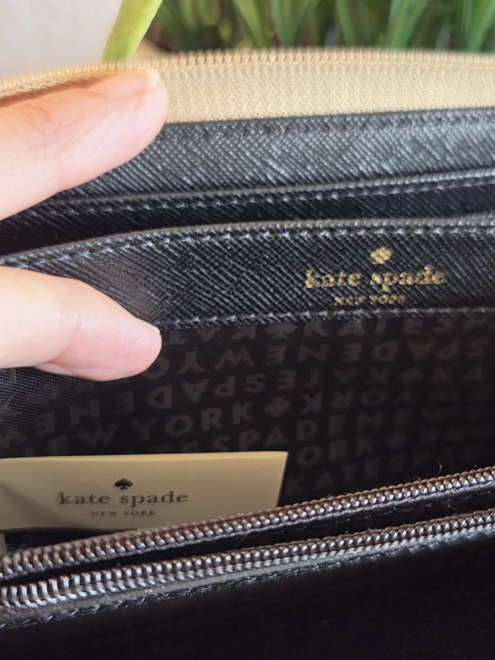 Kate Spade New York Mavis Street Neda Gold Glitter Wallet.
